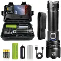 Produktbild: XHP70.2 Superhelle Taschenlampe mit 600000 Lumen, IPX67-Wasserdichtigkeit, Wiederaufladbare C-Type-Zoom mit 5 Leuchtvarianten (1 x 5000 mAh Akku und 3 x AAA-Batterien)