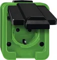 Produktbild: Merten SCHUKO-Steckdose 279077 | Aufputz | IP44 | Klappdeckel | 16A 250V | Schraubklemmen | schlagfest | grün