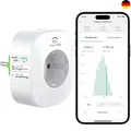 Produktbild: Smart WLAN Steckdose Strommessung Stromzähler Balkonkraftwerk Stromverbrauch