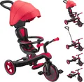 Produktbild: GLOBBER EXPLORER TRIKE 4in1 – Kinderwagen, Dreirad und Laufrad, 10/8,5 Zoll, TPR-Sitz, höhenverstellbar, rot