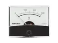 Produktbild: Velleman Panel-Voltmeter, analog, zum Einbauen, zur Messung von Wechselspannungen bis 300 V, mit Nullregler, 60 mm x 47 mm