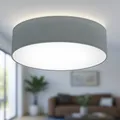Produktbild: Deckenlampe Textil grau Stoff Lampenschirm Wohnzimmer Deckenleuchte Schlafzimmer