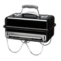 Produktbild: Weber Go-Anywhere Holzkohlegrill/Tragbarer Grill mit klappbaren Beinen, Kompaktes Design für Camping und Picknicks, Robuste Emaille, Präzise Temperaturregelung, 42 x 26 cm Grillfläche, Schwarz