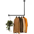 Produktbild: RSR Hangers® Kleiderstange Garderobe Industrie Design für Ecke Wand Decke L-Form | Breite 50 cm x Höhe 70 cm | Garderobenstange | Ankleidezimmer | Schlafzimmer | Garderobe | begehbarer Kleiderschrank