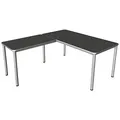 Produktbild: Kerkmann Prime Schreibtisch anthrazit L-Form, 6-Fuß-Gestell silber 160,0 x 180,0 cm