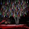 Produktbild: Kwaiffeo Weihnachtsdeko,10 Röhren LED Meteorschauer Lichterkette Außen, Wasserdichte Fallende Regen Lichter für Weihnachten Halloween Weihnachtsbaum Hochzeit Garten Fenster, Mehrfarbig