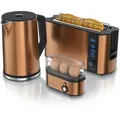 Produktbild: Arendo Frühstücksset, Wasserkocher 1,5l, 2-Scheiben Toaster Langschlitz, 3er Eierkocher, Kupfer