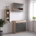Produktbild: Homestyle4u Küchenleerblock, Grau, Holz, 80x206x51 cm, Küchen, Küchenzeilen & Küchenblöcke, Küchenzeilen ohne Geräte
