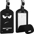 Produktbild: [2 Stück] Fintie Kofferanhänger aus Kunstleder, Gepäckanhänger ID Etikett mit Adressschild Namenschild für Reisetasche Koffer, Don't Touch