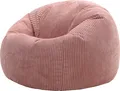 Produktbild: icon Klassischer Sitzsack Bean Bag Kingston, Cord Kuschelstuhl Sitzsäcke Für Das Wohnzimmer, Rosa - Hergestellt in Deutschland