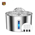 Produktbild: Katzenbrunnen Edelstahl 2,2L mit 4-Filter-System LED-Licht
