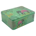 Produktbild: MediMuc Geschenkdose Design Sara Miller - Liebevoll gestaltete rechteckige Vorratsdose - Motiv Elefant - Blechdose, Keksdose, Dose - Maße: (L x B x H): 19,5 x 15,4 x 7,5cm