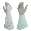 Produktbild: Rosenhandschuhe Damen Gartenhandschuhe Strauchhandschuhe aus Kunstleder mit R...