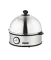 Produktbild: UNOLD 38626 EIERKOCHER Edel - 360 W, Einsatz für 1 bis 7 Eier, Kochschale, Edelstahl/Schwarz, BPA-frei,