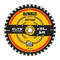 Produktbild: Dewalt Elite Kreissägeblatt DT10303 (Sägeblatt-ø 184/16 mm, Schnittbreite: 1,65 mm, 40 Zähne, Zahngeometrie: WZ, Zahnwinkel: 18°, ultra-scharfe Hartmetall-Zähne, mit Nail Tough, für feine Schnitte)