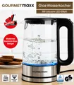 Produktbild: GourmetMAXX LED Wasserkocher Glas Edelstahl 1,7L kabellos 2200W Antikalk Filter