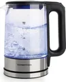 Produktbild: GourmetMAXX LED Wasserkocher Glas Edelstahl 1,7L kabellos 2200W Antikalk Filter