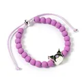 Produktbild: Hello Kitty Armband lila Perlen mit Kuromi Anhänger 21 cm