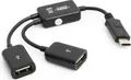 Produktbild: System-S Y- Kabel USB 3.1 Type C male zu 2 x USB Type A female Y-Splitter Hub Adapter Kabel schwarz