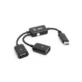 Produktbild: System-S Y- Kabel USB 3.1 Typ C Male zu 2 X USB Typ A Female Y-Splitter Hub Adapter Kabel Schwarz 50955596