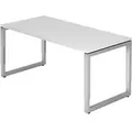 Produktbild: Hammerbacher R Series VRS Höhenverstellbar Schreibtisch Rechteckig Weiß Wange 1.600 (B) x 800 (T) x 850 (H) mm Spanplatte, Stahl