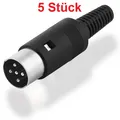 Produktbild: Runder MIDI Audio 5 Pins Dioden Würfel-Stecker polige pol zum für ältere Geräte