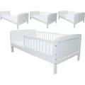 Produktbild: Kinderbett Juniorbett 160x70 cm mit Matratze umbaubar weiss - Weiß