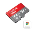 Produktbild: Sandisk microSDXC Ultra, + SD-Adapter für Chromebooks Speicherkarte (64 GB, Class 10, 140 MB/s Lesegeschwindigkeit)