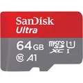 Produktbild: 64GB SanDisk Ultra - Flash-Speicherkarte (microSDXC-an-SD-Adapter inbegriffen) A1 / UHS-I U1 / Class10 - microSDXC UHS-I