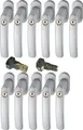 Produktbild: ABUS Fenstergriff ABUS FG200 Weiß, Braun, Silber, SB abschließbarer Fenstergriff, 11er Set silber, abschließbar, Kindersicherung