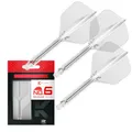 Produktbild: Target Darts K Flex Integrated Dart Flights and Shafts, Nr.6 Klar (Medium) | 3er Pack K-Flex - No6, Kflex All In One Moulded Dart Flight & Stem | Professionelles Dart Zubehör