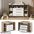 Produktbild: Wickelkommode Oskar XL 143 x 100 cm, Sonoma Weiß, inklusive Wickelauflage Vicco