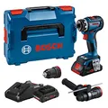 Produktbild: Bosch Professional 18V System Akku Schrauber GSR 18V-90 FC - FlexiClick System (inkl. 1x GFA 18-M, 1x GFA 18-H, 2x Akku ProCORE18V 4.0Ah, Schnellladegerät GAL 18V-40, L-BOXX)