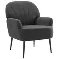 Produktbild: IWMH Sessel, Retro Fernsehsessel mit Metallbeinen, Ohrensessel mit Gepolsterter Rückenlehne, Loungesessel für Haus und Büro - Teddy-Stoff - Grau