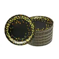 Produktbild: Goldene Pappteller Schwarze und Goldene Partyteller 100er Pack 7''/18cm Schwa...