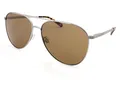 Produktbild: Ted Baker West Pilot Sonnenbrille Satin Silber mit Brown Gläser Unisex 1510 800