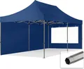 Produktbild: TOOLPORT 3x6m Stahl Faltpavillon, inkl. 2 Seitenteile, dunkelblau