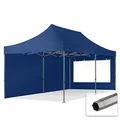 Produktbild: TOOLPORT Faltzelt Faltpavillon Pavillon 3x6m - mit 2 Seitenteilen (Panoramafenster) Premium Dach Partyzelt blau