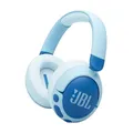 Produktbild: JBL Junior 470 NC, Kabellose Over-Ear Bluetooth-Kopfhörer mit Active-Noise-Cancelling für Kinder, Mikrofon, 50 h Wiedergabe, JBL Safe Sound, geringer Lautstärke, simpler Bedienung und Stickern, Blau