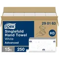 Produktbild: Tork Advanced 100% Recycelt Papierhandtücher H3 V-falz (zick-zack) Weiß 2-lagig 290163 15 Stück à 250 Blatt
