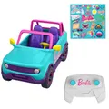 Produktbild: Hot Wheels Ferngesteuertes Auto, Barbie Ferngesteuerter SUV mit Aufklebern, kann 2 Barbie-Puppen Plus Zubehör aufnehmen, individuelle Gestaltung durch aufklebbare Sticker, HTP53