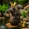 Produktbild: Wasserbrunnen Wasserspeier Springbrunnen Froschkönig Metall für Garten