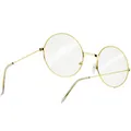 Produktbild: dressforfun 303428 Runde Retro Brille mit goldenem Rahmen, ohne Stärke, Einheitsgröße, ideal zum Verkleiden, z.B. als Weihnachtsmann