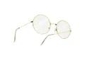 Produktbild: dressforfun Kostüm Runde Retrobrille mit goldenem Rahmen, Goldene Brille in Einheitsgröße