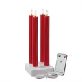 Produktbild: LED Stabkerzen LISA Tafelkerzen Dinnerkerzen wiederaufladbar rot 4er Set