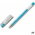 Produktbild: Pilot G - Tec C4 Rollerball Pen, Light Blue, Pack of 12 Pieces (Hellblau, 12 x) (2502 010)