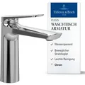 Produktbild: Villeroy&boch - Oasis Waschtischarmatur ohne Zugstange, Wasserhahn Bad mit Keramikkartusche, Waschbeckenarmatur wassersparend, Auslauf Höhe 114mm,