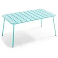 Produktbild: Oviala Garten-Loungetisch,, Hellblau, Metall, Rechteckig, 50x40x90 cm, Loungemöbel, Loungetische