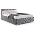 Produktbild: POLSTERBETT Nizza Dunkelgrau 140x200 cm mit Bettkasten und LED