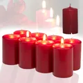 Produktbild: Candelo 8er Set Kerzen Weihnachten Ambiente Stumpenkerzen Bordeaux - 4,8cm x 8cm - Weihnachtskerzen Adventskranz - Advent Kerze Weihnachtsdekoration